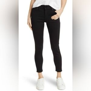 Tahari Olivia Mid-Rise Slim Straight Black Rinse Wash Premium Seta-Silk Jeans